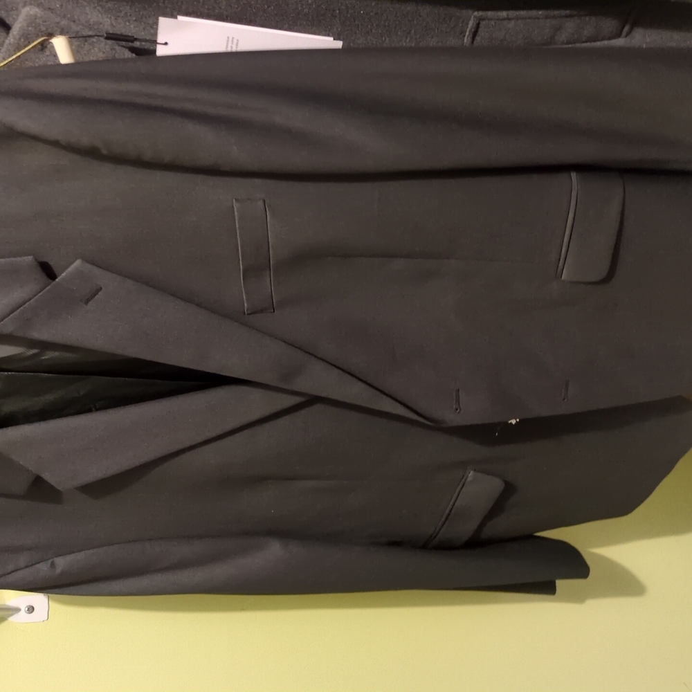 $360 Alfani Mens Traveler Woven Notch Lapel Two-Button Suit Seprt Jacket Blk 46L